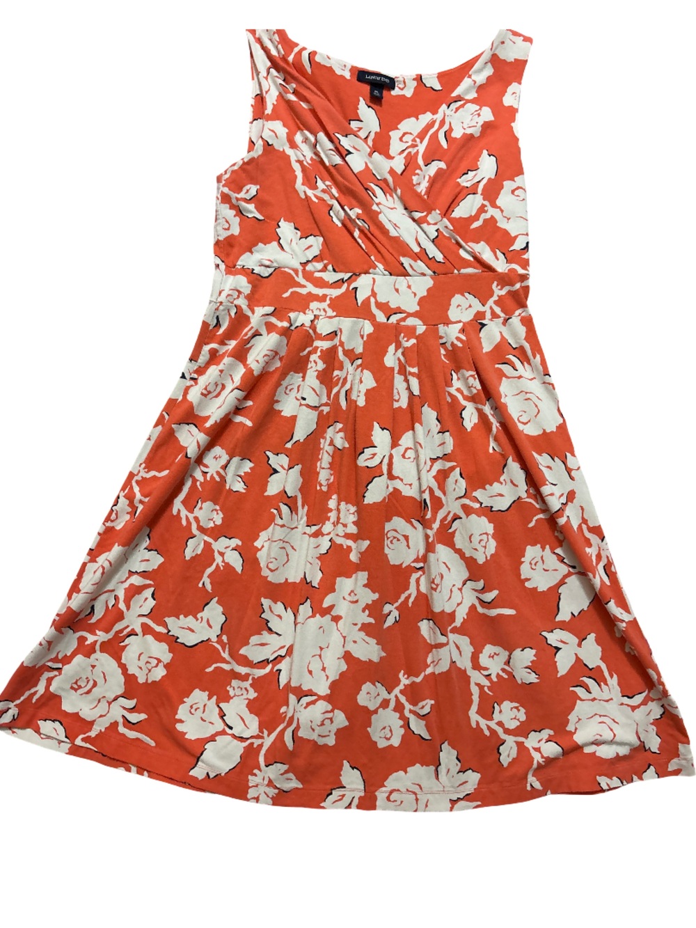 Lands' End Orange and White Floral Sundress